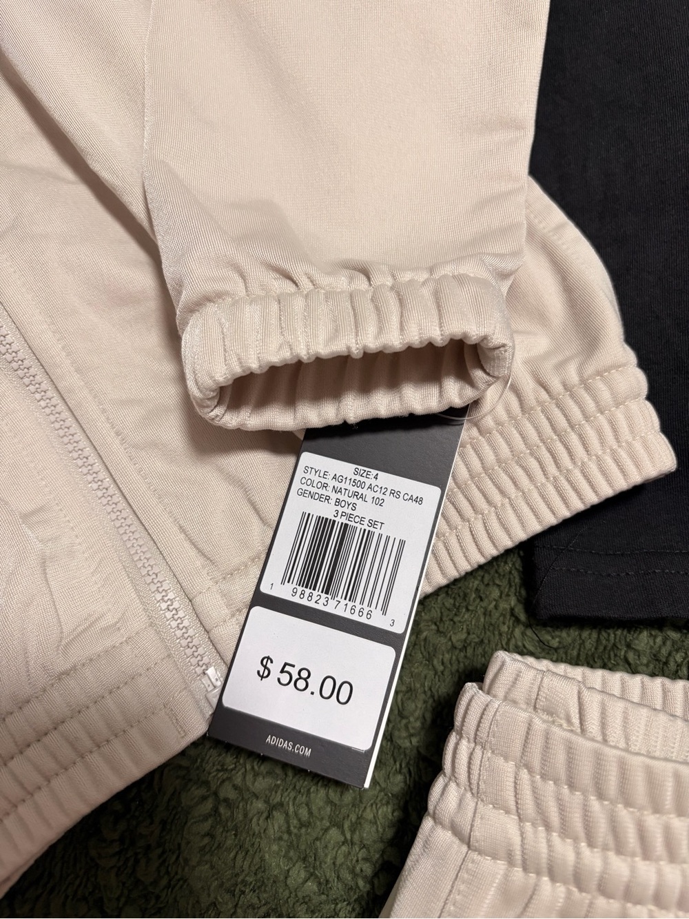 adidas Beige Track Jacket & Pants Set with Black Logo Tee - Picture 6 of 6